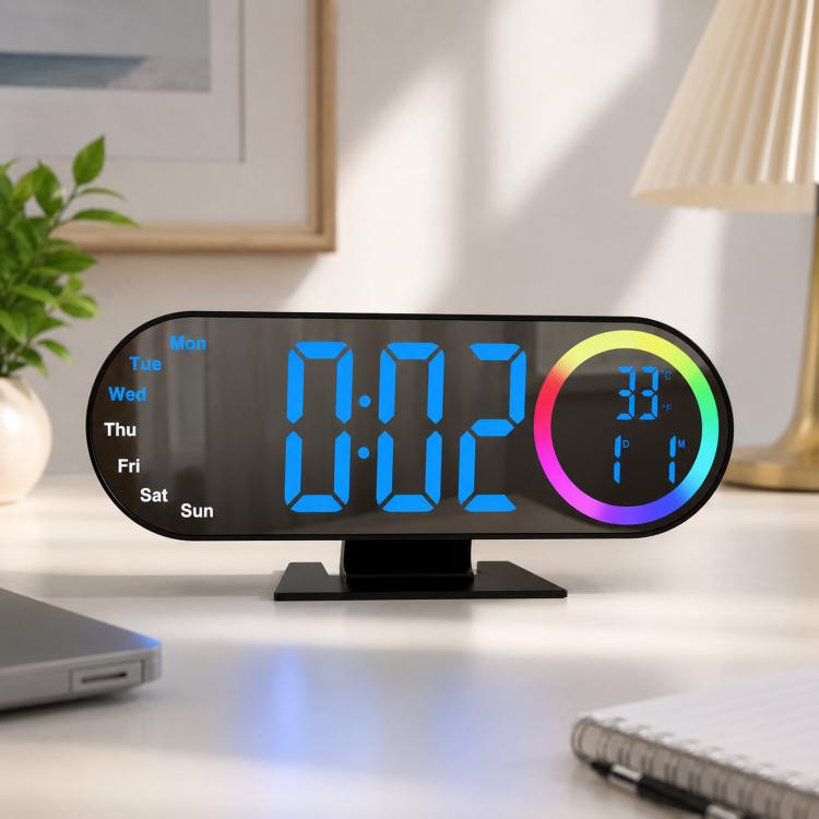 Sveglia digitale a specchio RGB con luce LED