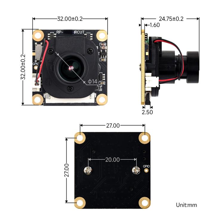 Telecamera Waveshare IMX291 2 MP IR-CUT per Raspberry Pi - immagine 2