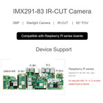 Telecamera Waveshare IMX291 2 MP IR-CUT per Raspberry Pi - immagine 4