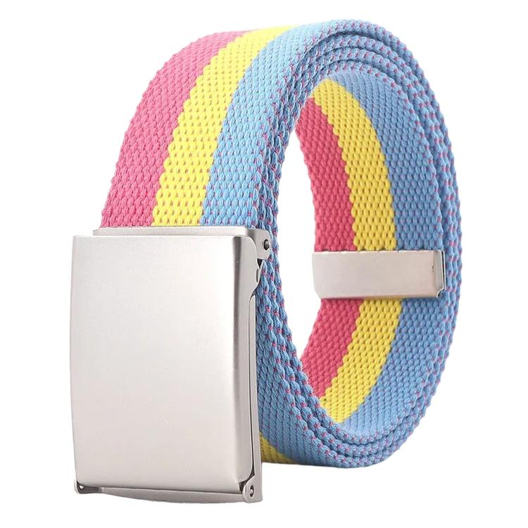 Cintura in tela arcobaleno con fibbia a ribalta 120cm