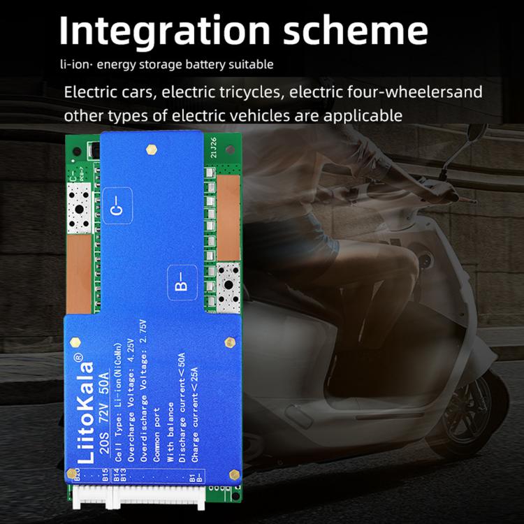Scheda BMS LiitoKala 20S 72V per batterie al litio, 50A - immagine 7