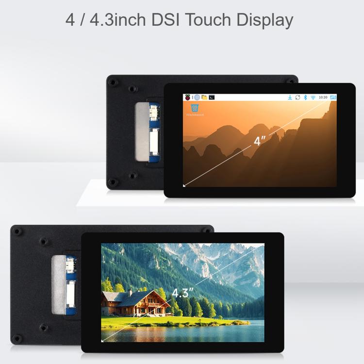 Display touch capacitivo DSI con risoluzione 480 × 800 e pannello IPS., Waveshare 4inch, Waveshare 4.3inch