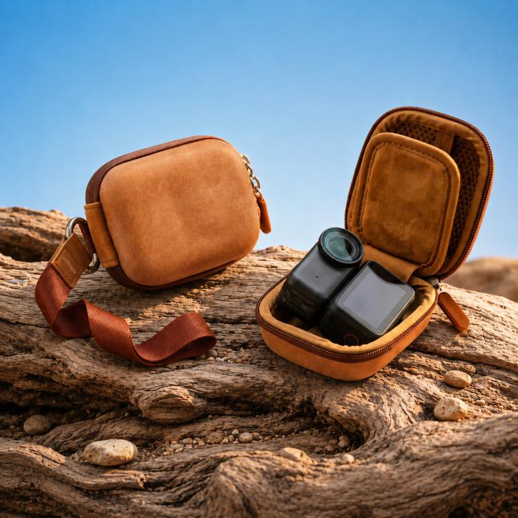 Custodia mini in pelle per action camera compatibile