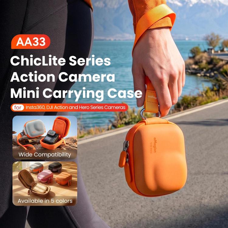 Custodia mini in pelle per action camera compatibile