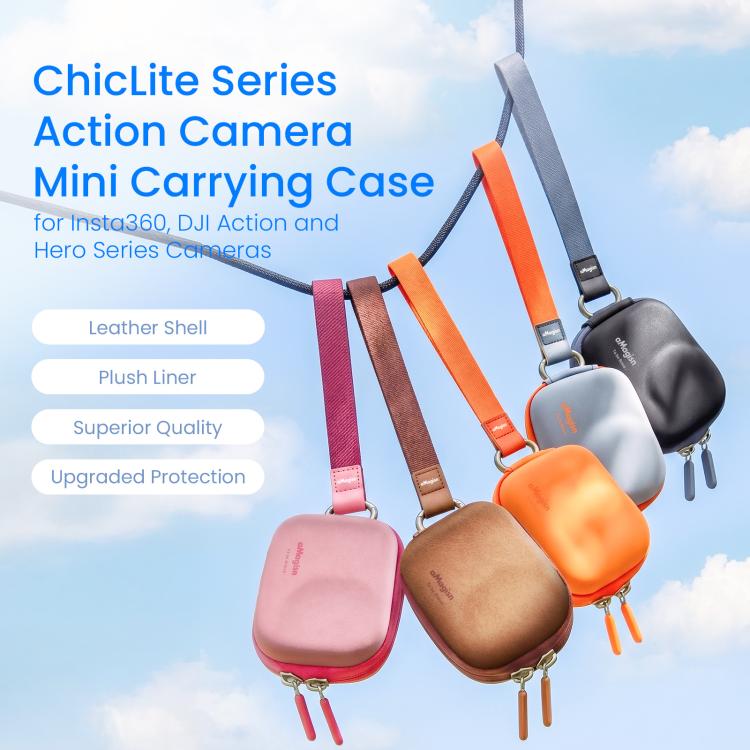Custodia mini in pelle per action camera compatibile