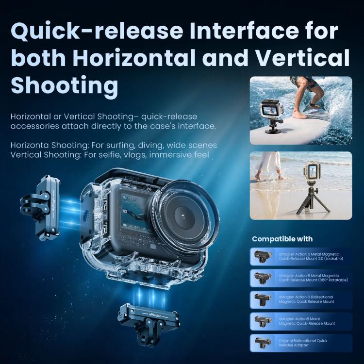 Custodia impermeabile 60m per DJI Action 6 con doppia chiusura