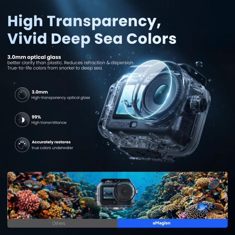 Custodia impermeabile 60m per DJI Action 6 con doppia chiusura