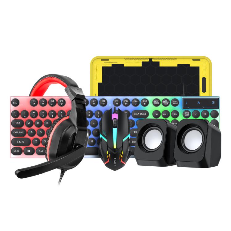 Pacchetto gaming 5 in 1 tastiera retroilluminata mouse cuffie