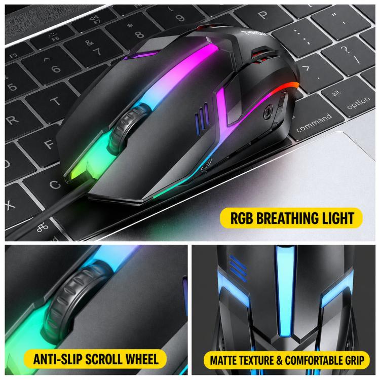 Pacchetto gaming 5 in 1 tastiera retroilluminata mouse cuffie