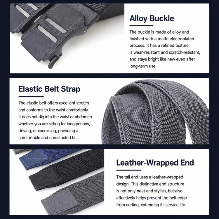 Cintura da uomo elastica in nylon con fibbia automatica