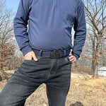 Cintura da uomo elastica in nylon con fibbia automatica
