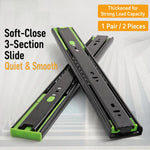 Guide per cassetti a chiusura ammortizzata in acciaio 25-40cm