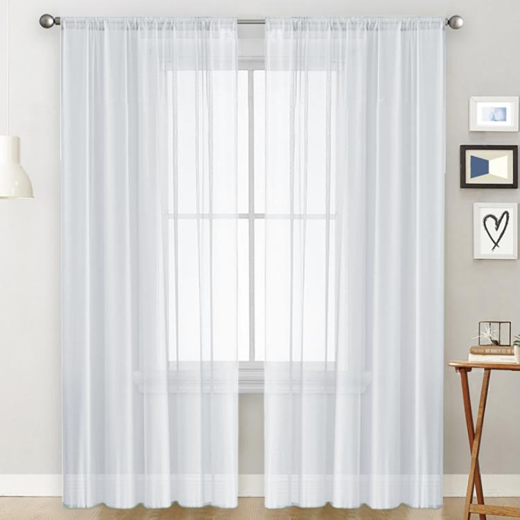 Tenda singola trasparente in voile 100x250 cm