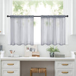 Set di 2 tende a pannello trasparenti 132x46 cm in voile