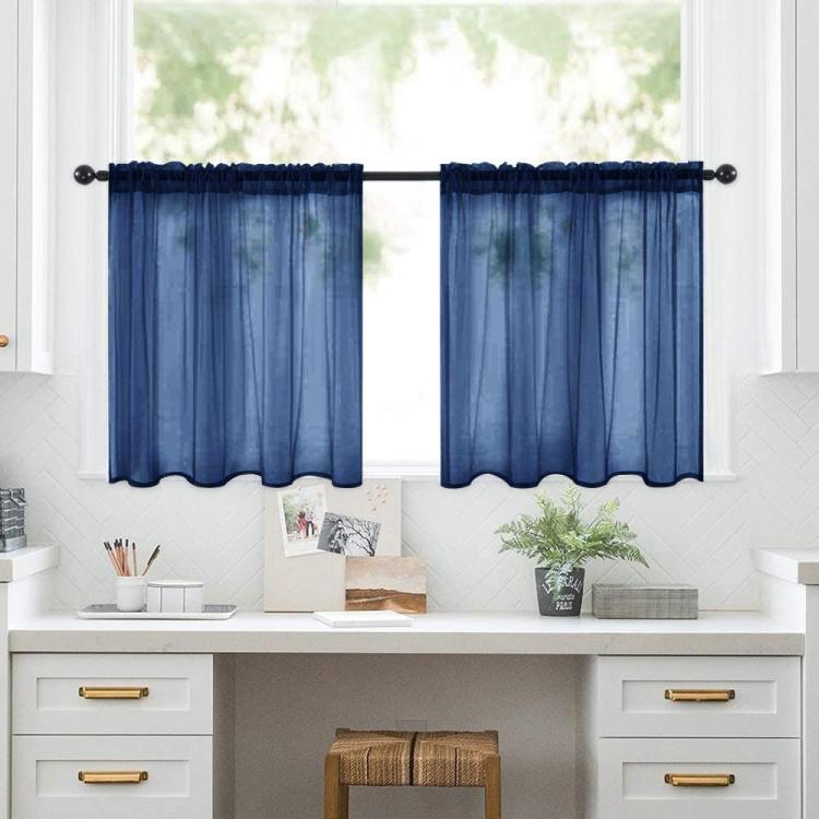 Set di 2 tende a pannello trasparenti 132x46 cm in voile