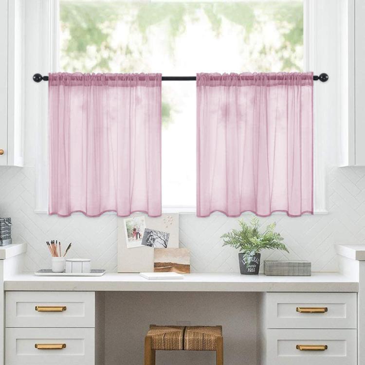 Set di 2 tende a pannello trasparenti 132x46 cm in voile