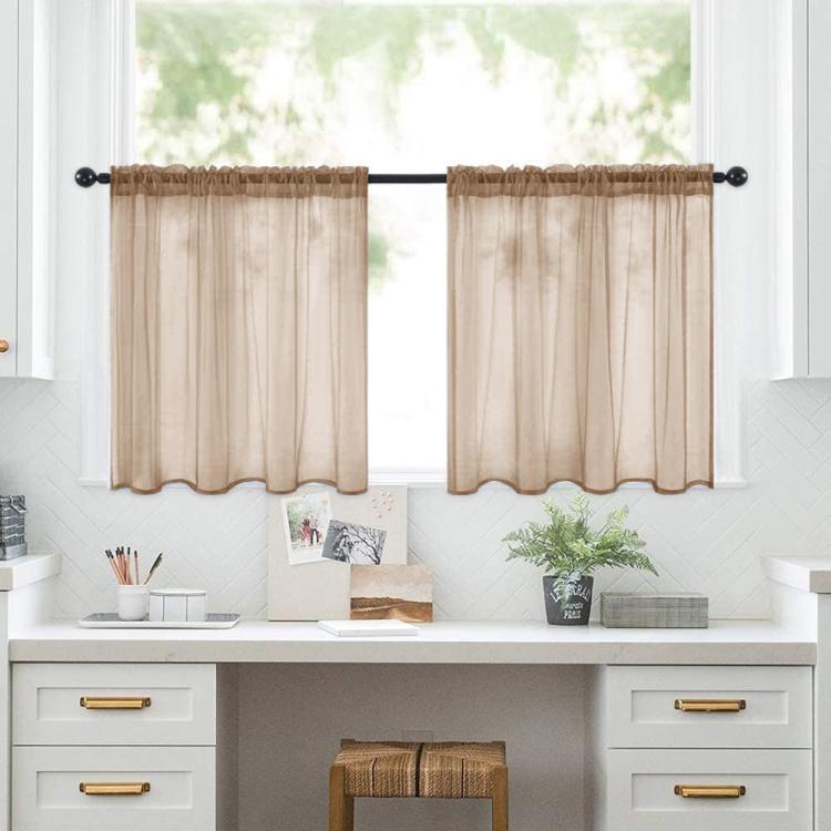 Set di 2 tende a pannello trasparenti 132x46 cm in voile