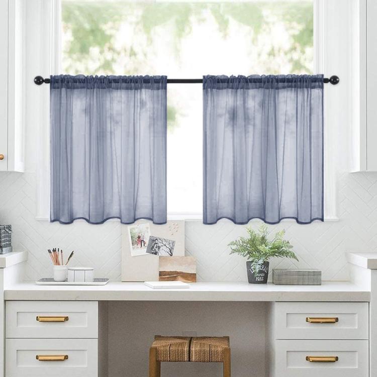 Set di 2 tende a pannello trasparenti 132x46 cm in voile