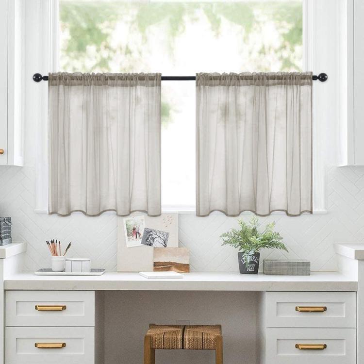 Set di 2 tende a pannello trasparenti 132x46 cm in voile