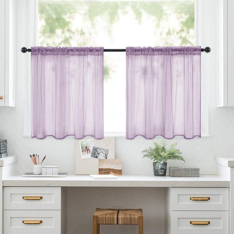 Set di 2 tende a pannello trasparenti 132x46 cm in voile