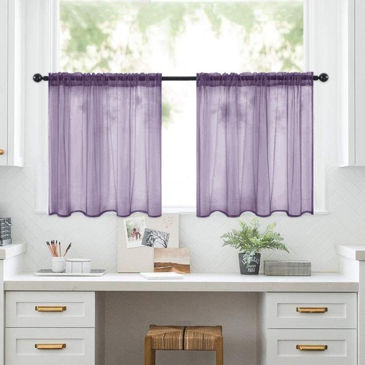 Set di 2 tende a pannello trasparenti 132x46 cm in voile
