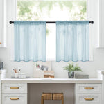 Set di 2 tende a pannello trasparenti 132x46 cm in voile