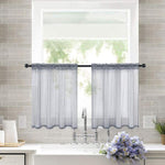 Set di 2 tende a pannello trasparenti 132x46 cm in voile