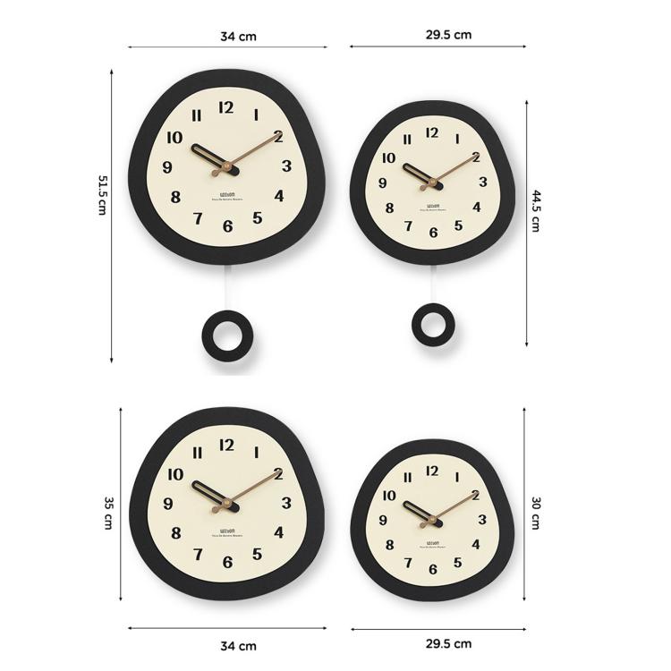 Orologio da parete ovale moderno silenzioso con pendolo