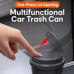 Cestino multifunzionale per auto, mini secchio portaoggetti per veicolo e posacenere, Car Trash Can With Lid