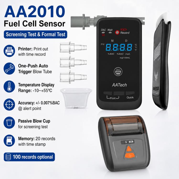 Rilevatore elettrochimico di alcol con stampante wireless