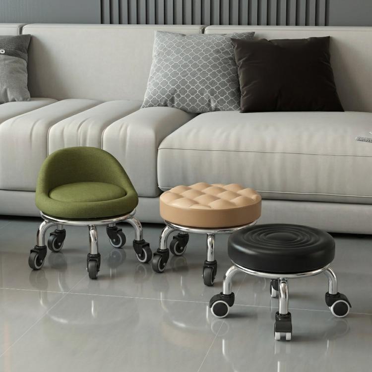 Sgabello basso girevole con ruote 22cm