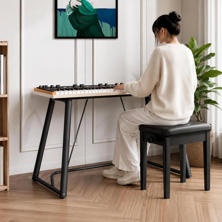 Pianoforte elettronico portatile, allargato, ispessito, con telaio in metallo a forma di U.