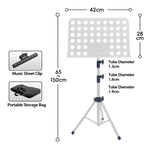 Leggio universale pieghevole e portatile con altezza regolabile per spartiti, ideale per prove e spettacoli., Stand + Folder + Storage Bag