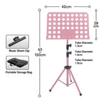 Leggio universale pieghevole e portatile con altezza regolabile per spartiti, ideale per prove e spettacoli., Stand + Folder + Storage Bag