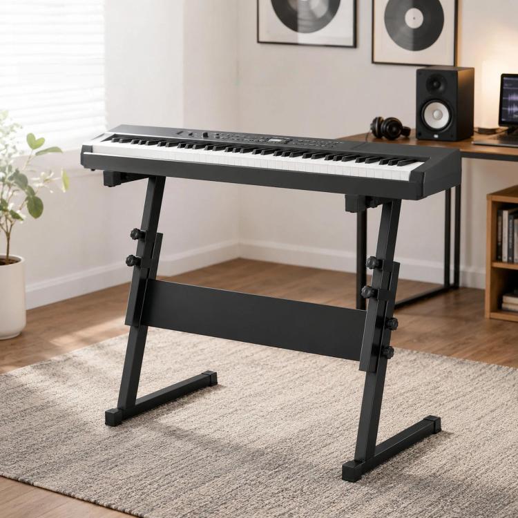 Supporto universale per tastiera a Z rinforzato, regolabile, per pianoforte domestico.
