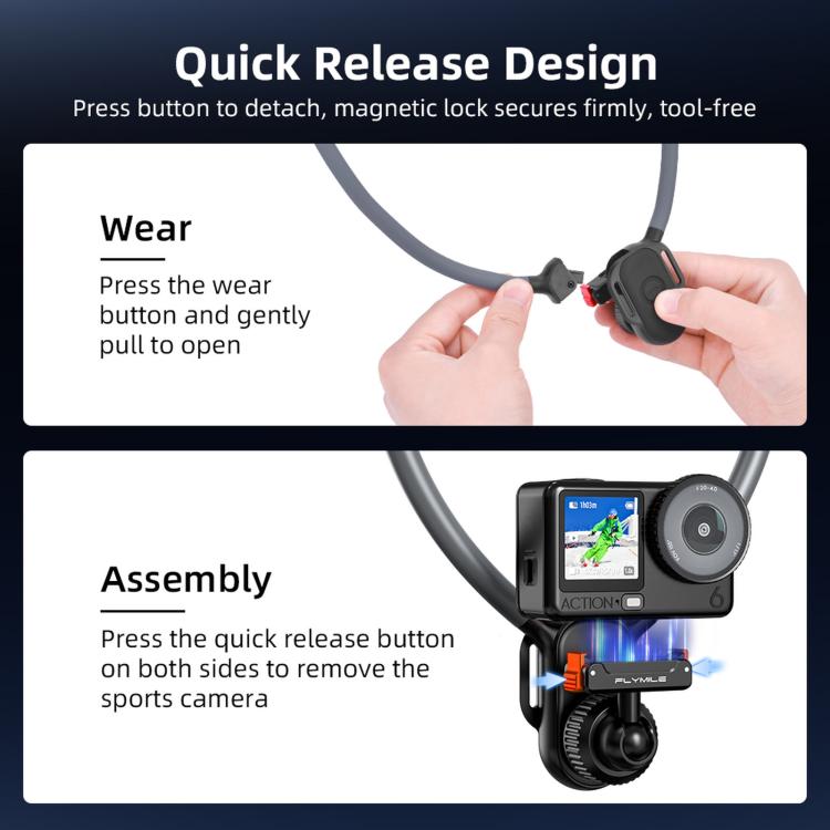 Supporto magnetico da collo per action camera DJI e Insta360