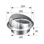 Cappa aspirante in acciaio inox con griglia protettiva