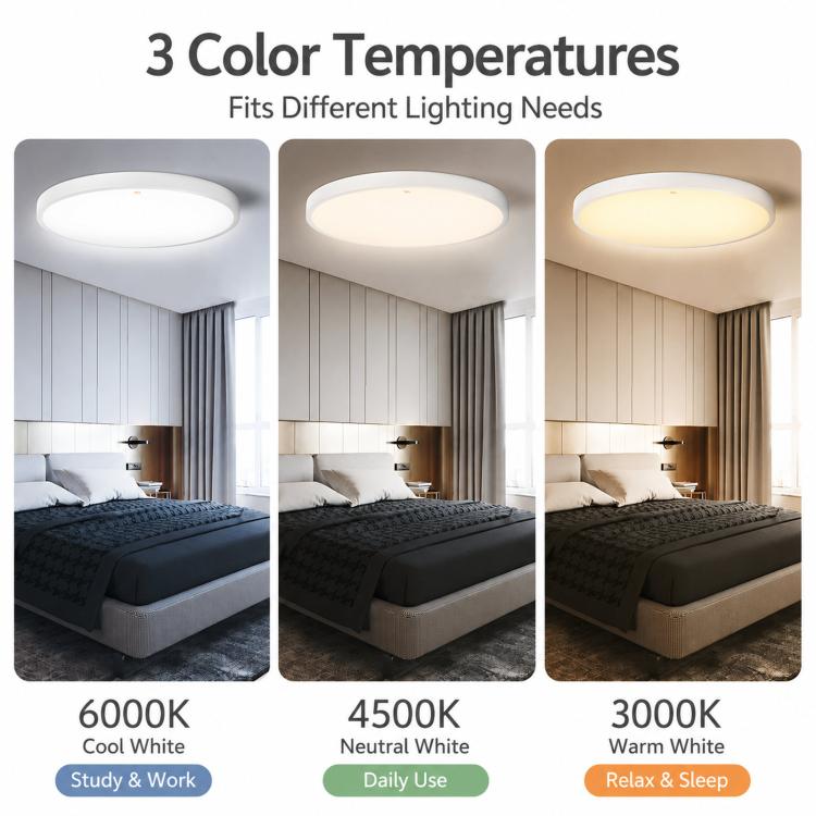 Plafoniera LED sottile dimmerabile a 3 colori rotonda 38cm