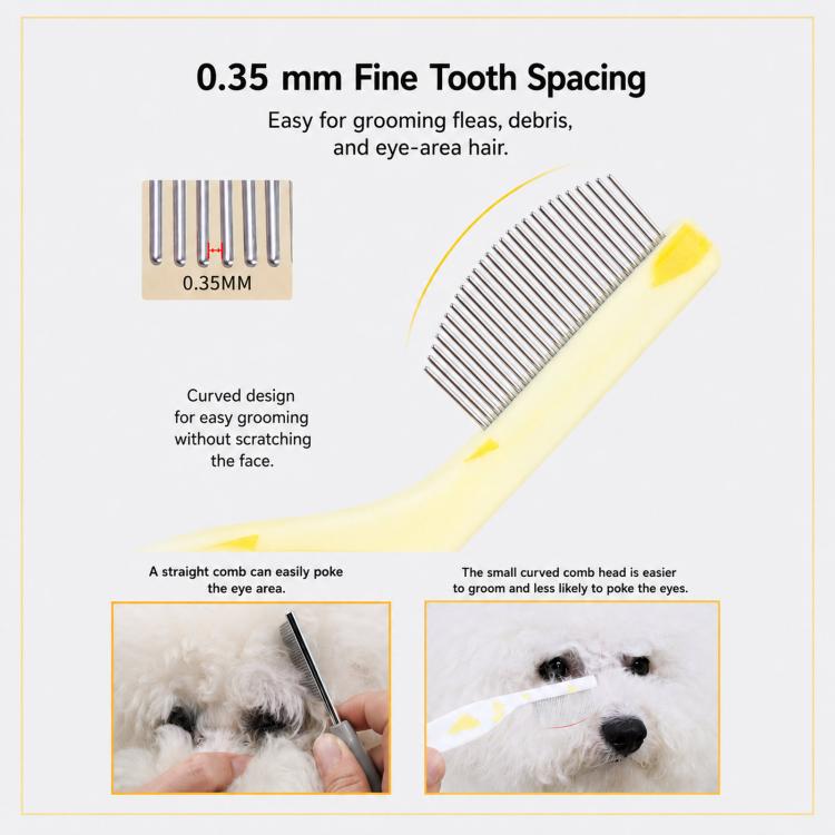 Mini pettine antipulci per viso animali denti 0,35 mm