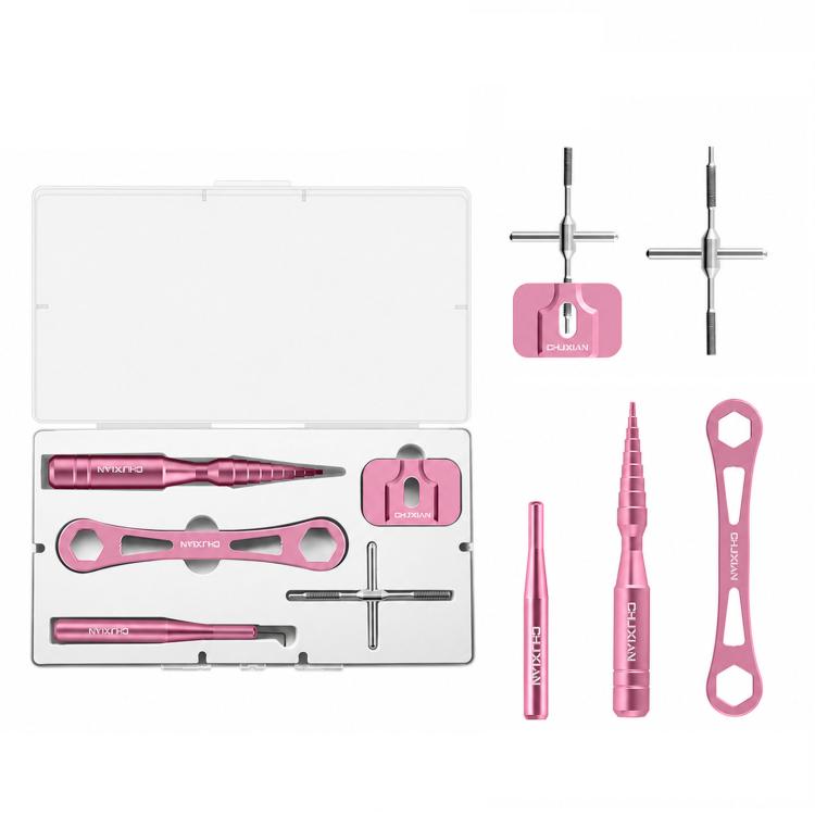 Kit attrezzi manutenzione mulinello pesca 5 pezzi in alluminio
