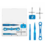 Kit attrezzi manutenzione mulinello pesca 5 pezzi in alluminio