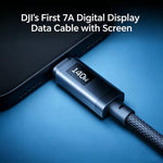 Cavo originale USB-C da 7A con display digitale per caricabatterie DJI Power GaN da 140W., 1m, 1.8m