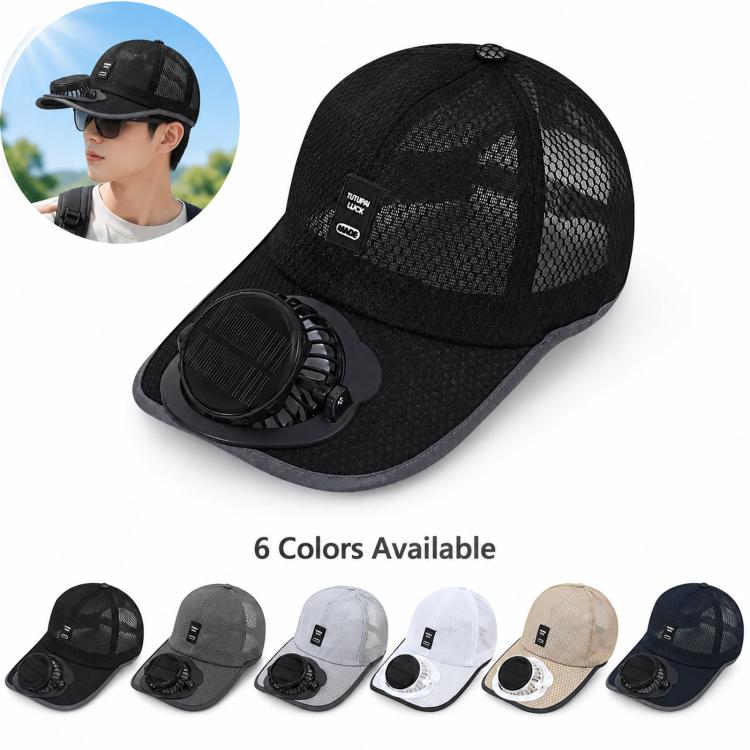 Cappello con ventilatore solare ricaricabile a 3 velocità