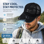 Cappello con ventilatore solare ricaricabile a 3 velocità