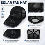 Cappello con ventilatore solare ricaricabile a 3 velocità