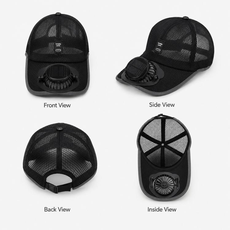 Cappello con ventilatore solare ricaricabile a 3 velocità