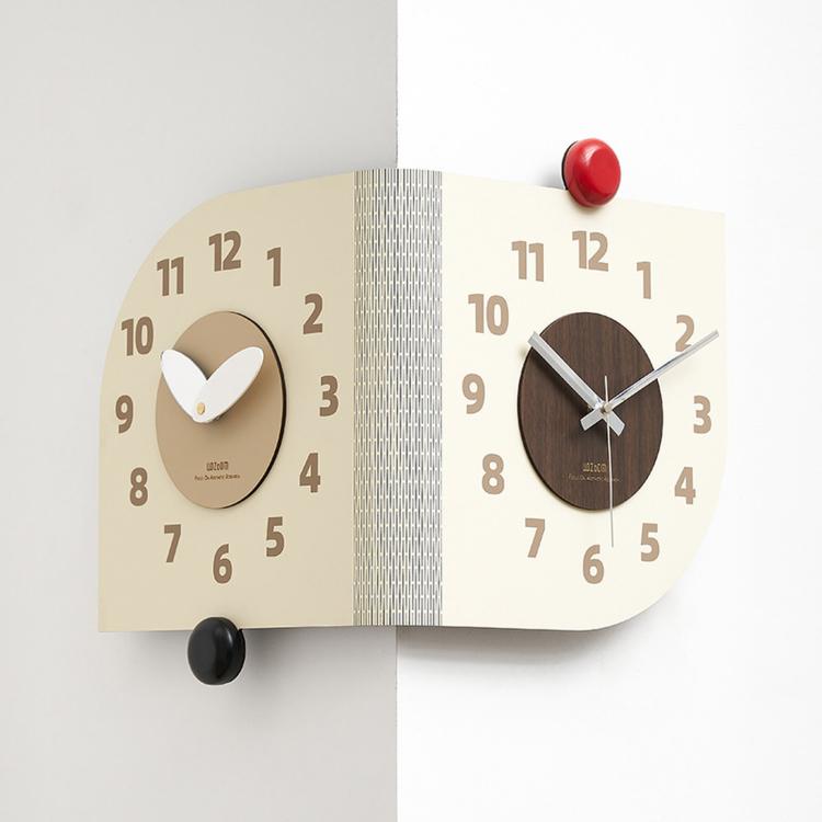 Orologio da parete angolare doppia faccia al quarzo