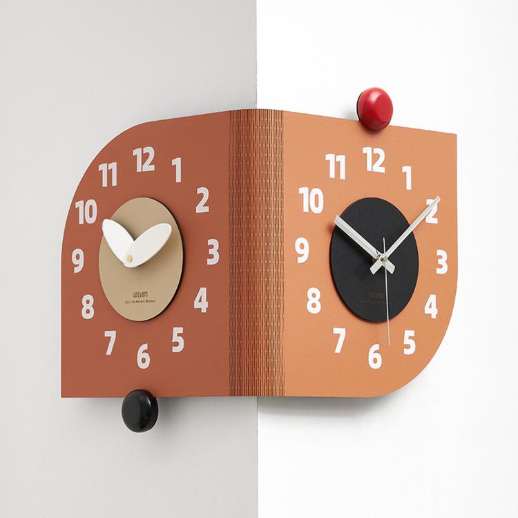 Orologio da parete angolare doppia faccia al quarzo