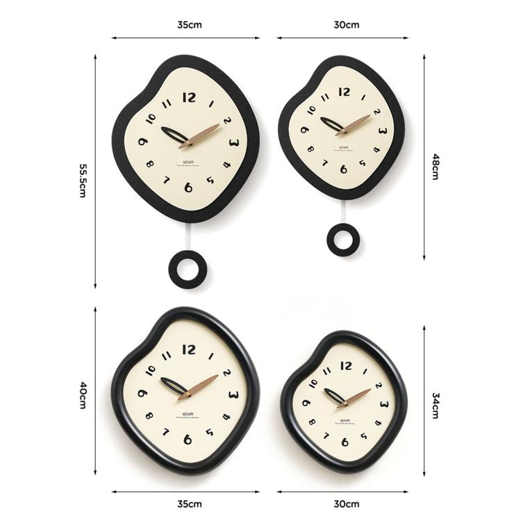 Orologio da parete a pendolo irregolare Wozoom silenzioso