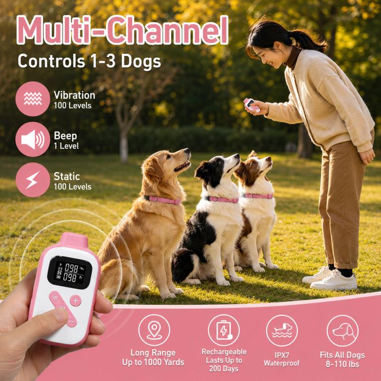 Collare addestramento cani PaiPaitek con telecomando 1000 m